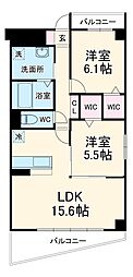 エレガントヴィラ 2LDKの間取図画像