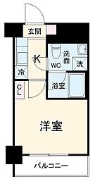 エクセリア川崎 11階1Kの間取り