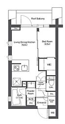 コンフォリア不動前 4階1DKの間取り
