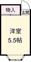 エス・テラス王子 1階ワンルームの間取り