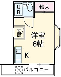 JR京浜東北・根岸線 王子駅 徒歩17分の賃貸マンション 3階ワンルームの間取り