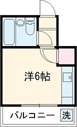 ホワイトハウス 2階ワンルームの間取り