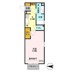 東武東上線 霞ヶ関駅 徒歩3分の賃貸アパート 2階1Kの間取り