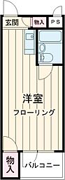 ラフォーレ中野 3階ワンルームの間取り