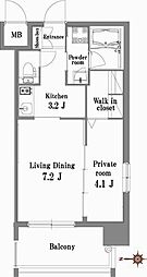 エンクレスト博多Ｂｅｌｌｅ 2階2Kの間取り