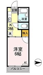 サンファミールS・Y 1Kの間取図画像