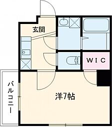 JR横浜線 町田駅 徒歩3分の賃貸マンション 2階1Kの間取り