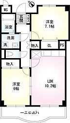 メゾンファミーユ南大塚 1階2LDKの間取り