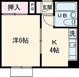 メイプル 2階1Kの間取り