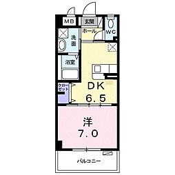キャッスルエイト 1DKの間取図画像