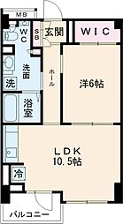 コンフォリア市谷薬王寺 1階1LDKの間取り