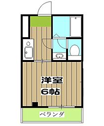 ヴィラ曽我部 3階1Kの間取り