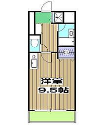 パサディナ・パーク 5階1Kの間取り