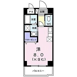 K's久茂地 ワンルームの間取図画像