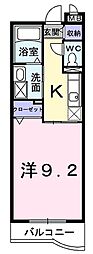 エコーウエスト東館 1Kの間取図画像