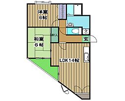 カサベルデ 2階2LDKの間取り