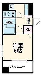 クアトロエスペランサ 6階1Kの間取り