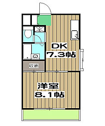 京都地下鉄東西線 太秦天神川駅 徒歩6分の賃貸マンション 6階1DKの間取り