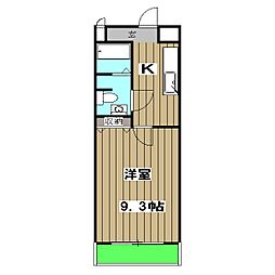 ルミネスプラザ 6階1Kの間取り