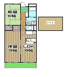 レグルス京都 3階2LDKの間取り