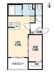 Ａｒｔｏ桂川 2階1LDKの間取り