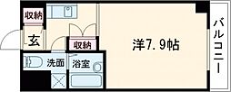 高辻ロイヤルフラッツ 2階1Kの間取り