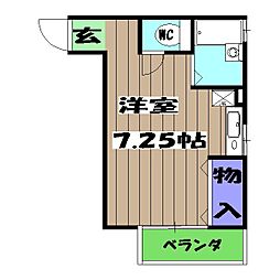 メゾンＭ 1階ワンルームの間取り