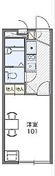 レオパレスプチベルク四番館 1Kの間取図画像