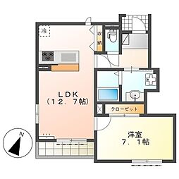 Riviere（リヴィエール） 1階1LDKの間取り