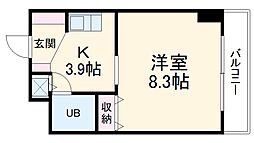 アソルティ関内大通公園 3階1DKの間取り