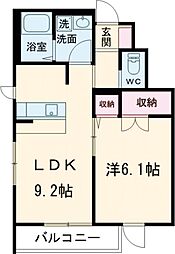 京王線 芦花公園駅 徒歩9分の賃貸アパート 1階1LDKの間取り