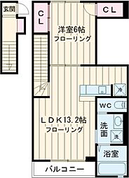 小田急小田原線 町田駅 徒歩10分の賃貸アパート 2階1LDKの間取り