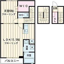 小田急小田原線 町田駅 徒歩10分の賃貸アパート 3階1LDKの間取り
