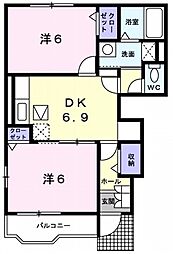 パツィエンテカプリコルノ2 2DKの間取図画像