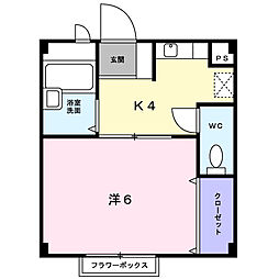 四日市あすなろう 日永駅 徒歩8分の賃貸アパート 2階1Kの間取り