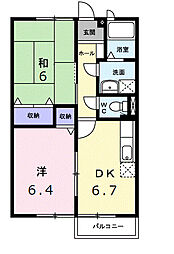 ルミエール2 2DKの間取図画像