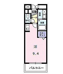 パレ・アラモード 2階ワンルームの間取り