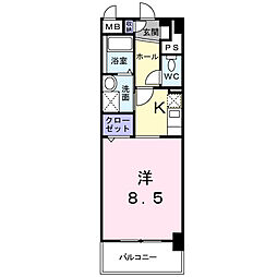 アルドーレ 1Kの間取図画像