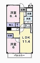 ガーデンプレイス・2 2LDKの間取図画像