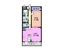 ウインドベル 1LDKの間取図画像