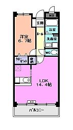 ザ・ウィング　Ｓ 3階1LDKの間取り