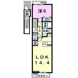 Ｍ．Ｔ　ＧＲＥＥＮ 2階1LDKの間取り