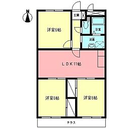 小田急小田原線 本厚木駅 バス13分 関口下車 徒歩5分の賃貸マンション 1階3LDKの間取り