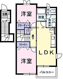 ルレーヴB 2LDKの間取図画像