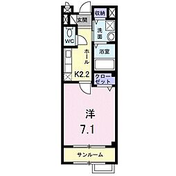 JR舞鶴線 西舞鶴駅 バス10分 「天台」下車 徒歩5分の賃貸アパート 2階1Kの間取り
