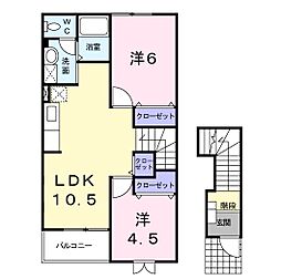 ヴィラ・ソリアードA 2LDKの間取図画像