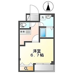 グランドゥマール水引 1Kの間取図画像