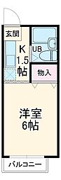 5多摩井 1Kの間取図画像