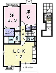 インフィニット　ハピネス 2階2LDKの間取り