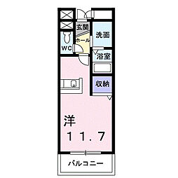 カーサ・セレーノ 3階ワンルームの間取り